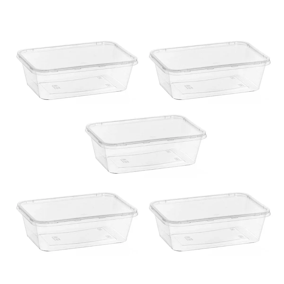 ظرف نگهدارنده مدل فریزری و مایکروویوی طرح شفاف کد 750cc بسته 5 عددی