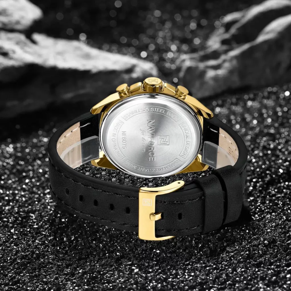 ساعت مچی عقربه‌ای کوارتز مردانه نیوی فورس مدل سه موتوره کد NF8075GB