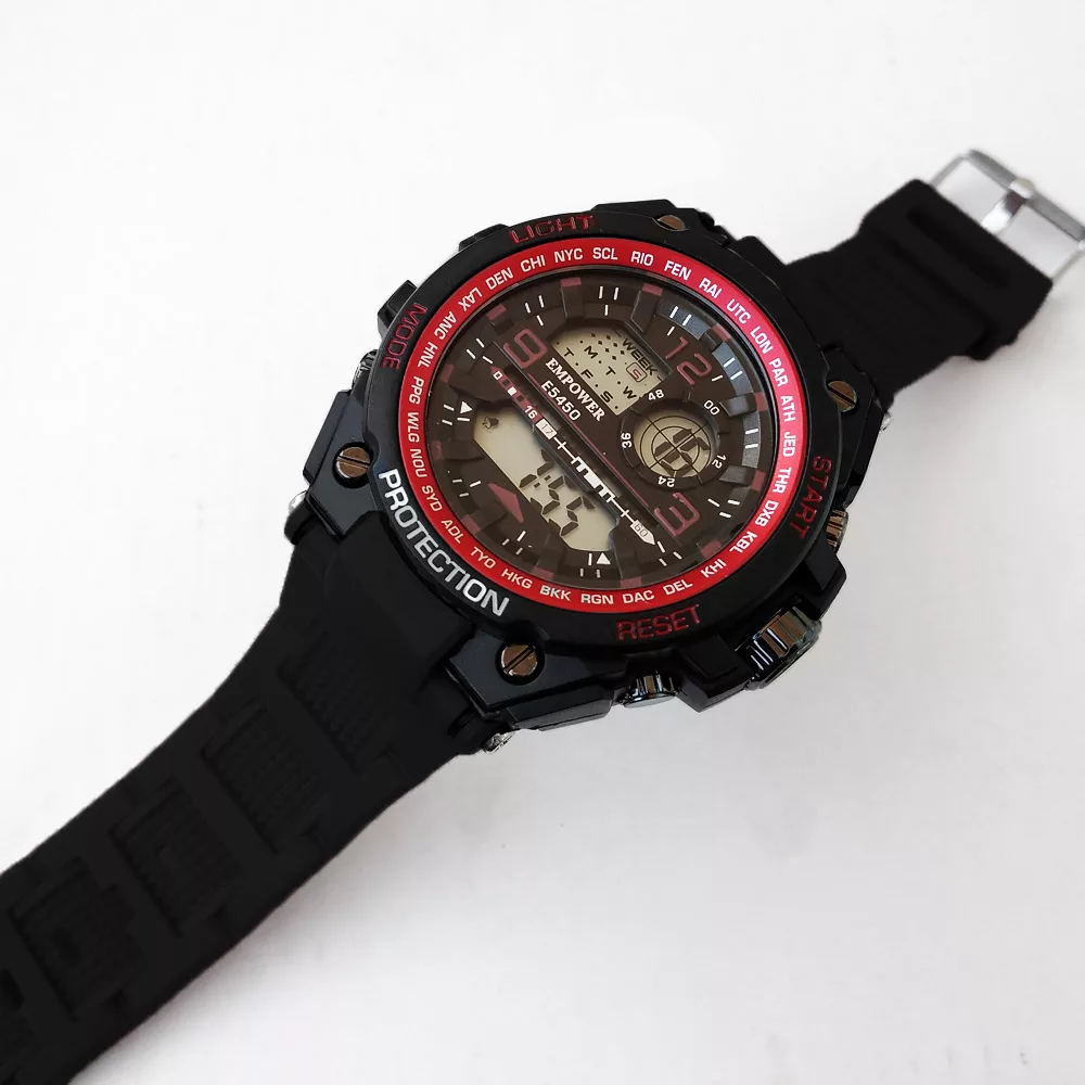 ساعت مچی دیجیتال مردانه امپاور مدل اسپرت ضدآب استخری چراغدار ورزشی کد 361SPORT