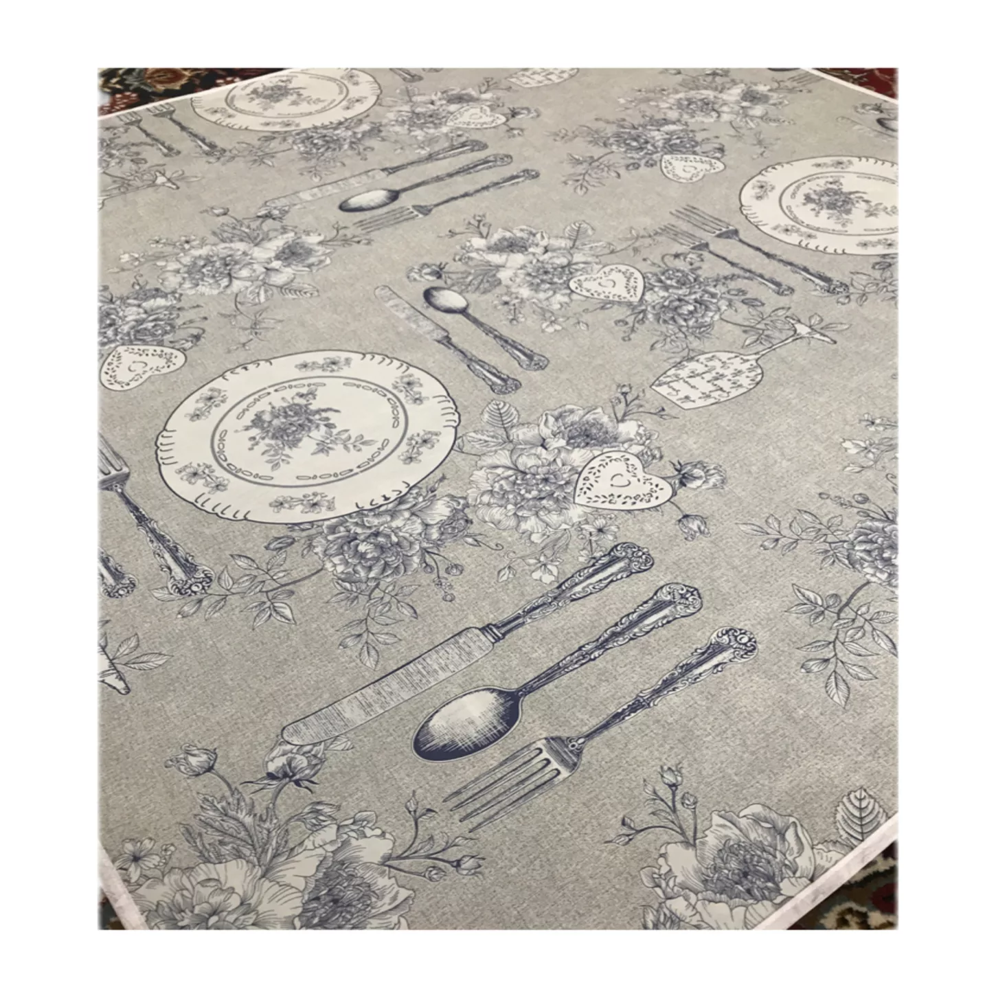 سفره 10 نفره مدل ماژستیک طرح 2 رو کد 06 سایز 250×‌100 سانتی متر