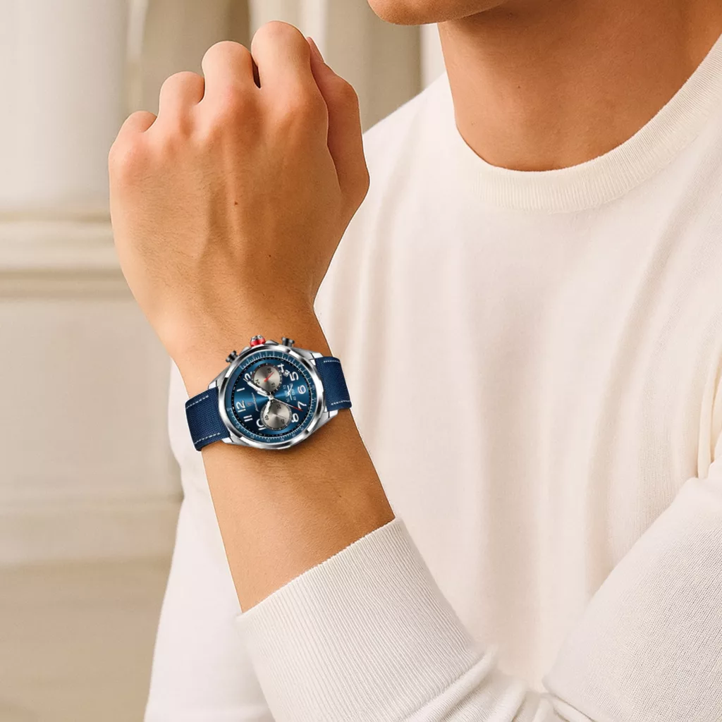 ساعت مچی عقربه‌ای کوارتز مردانه پوداگار مدل کوارتز سه موتور فعال کرنوگراف کد 4