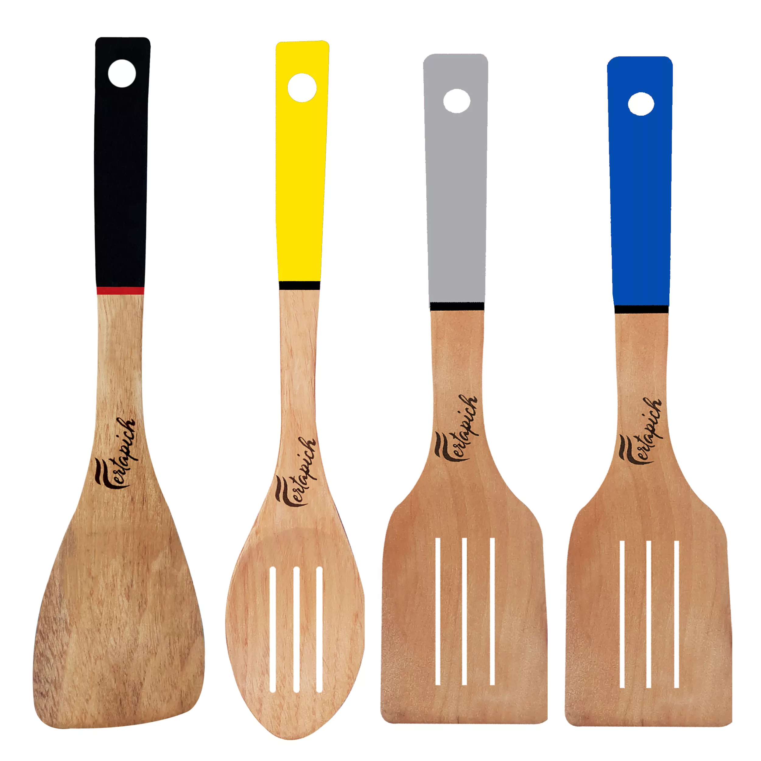 سرویس کفگیر و ملاقه 4 پارچه فرتاپیچ مدل چوبی کد 062