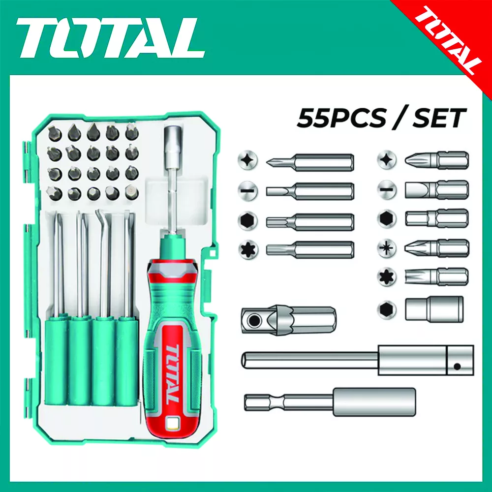 پیچ گوشتی و سر پیچ گوشتی توتال مدل TACSD30306 مجموعه 30 عددی