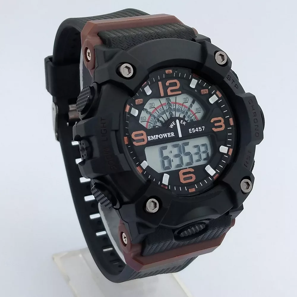 ساعت مچی دیجیتال مردانه امپاور مدل ورزشی ضدآب چراغدار استخری کد 30