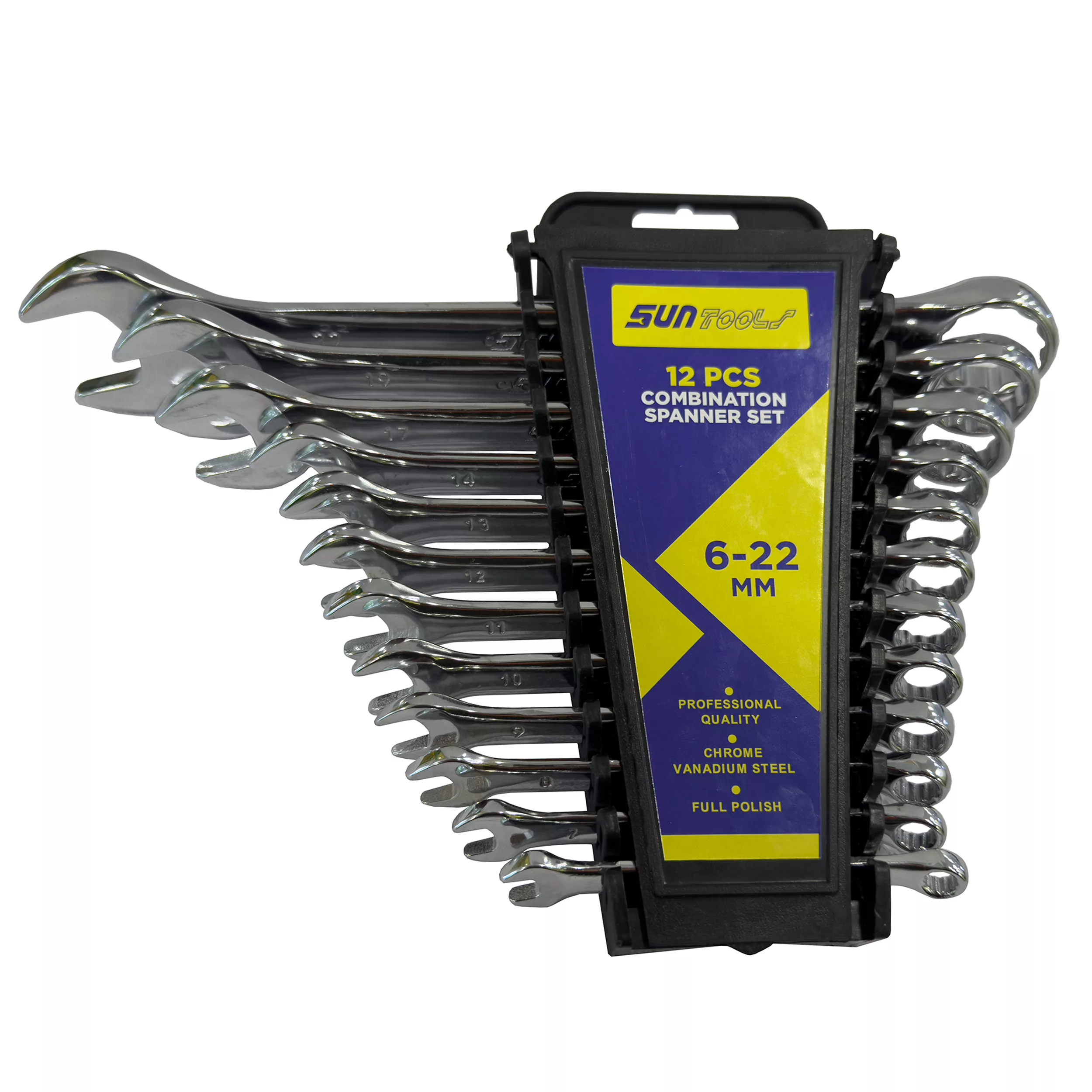 آچار یکسر تخت و یکسر رینگی سان تولز مدل SMT-SUNTOOLS-12PCS-22MM مجموعه 12عددی