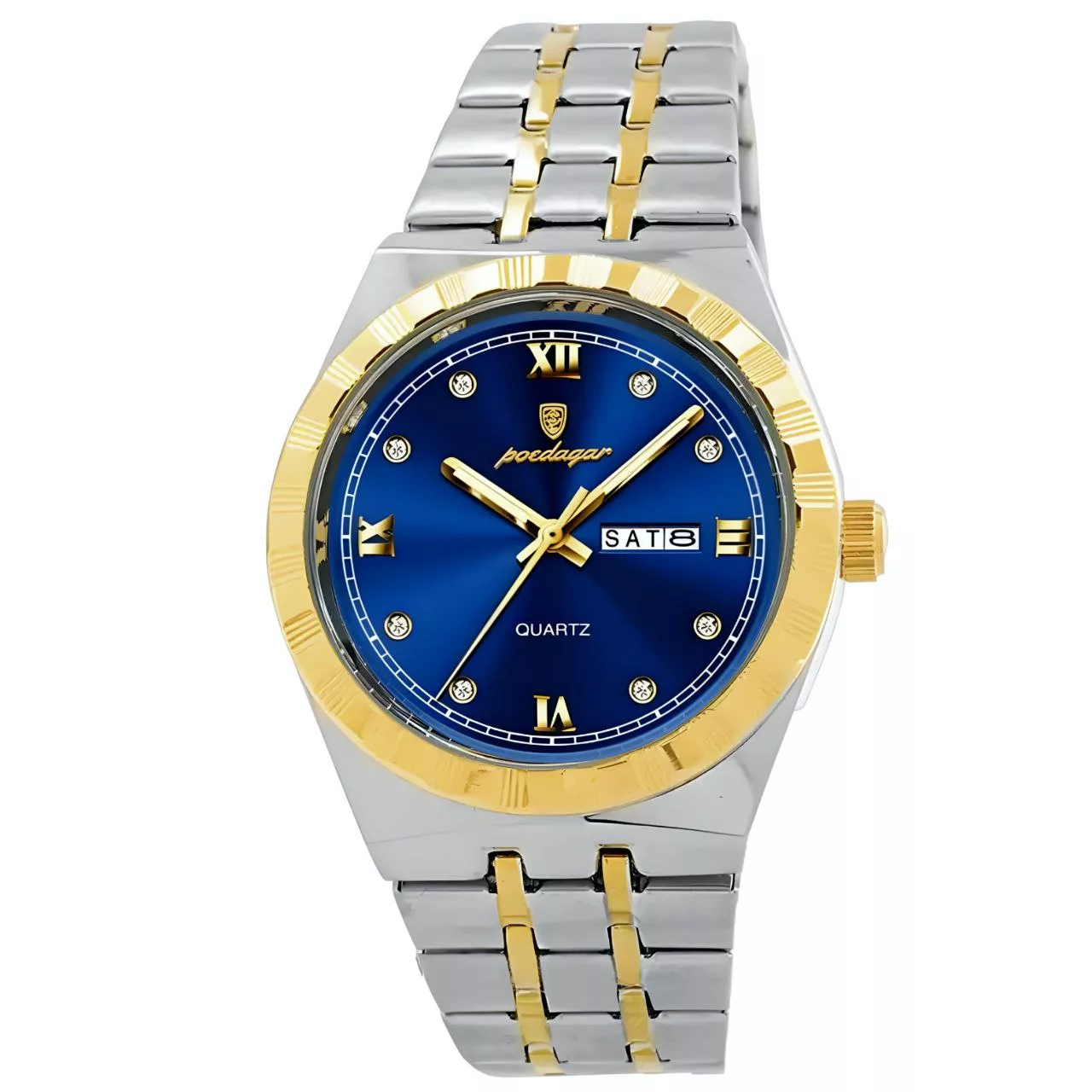 ساعت مچی عقربه‌ای کوارتز مردانه پوداگار مدل تک موتور قفل مخفی کد 001