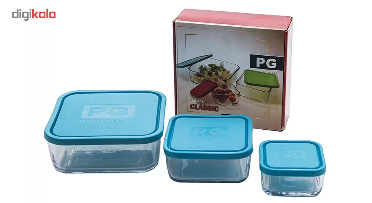 ظرف نگهداره غذا بلور کاوه مدل Classic بسته 3 عددی