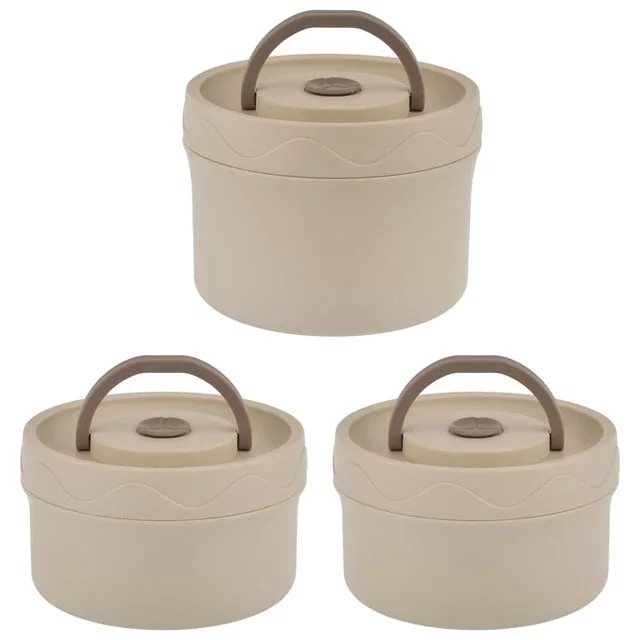 ظرف غذا مدل گرد به همراه کیف مجموعه 3 عددی