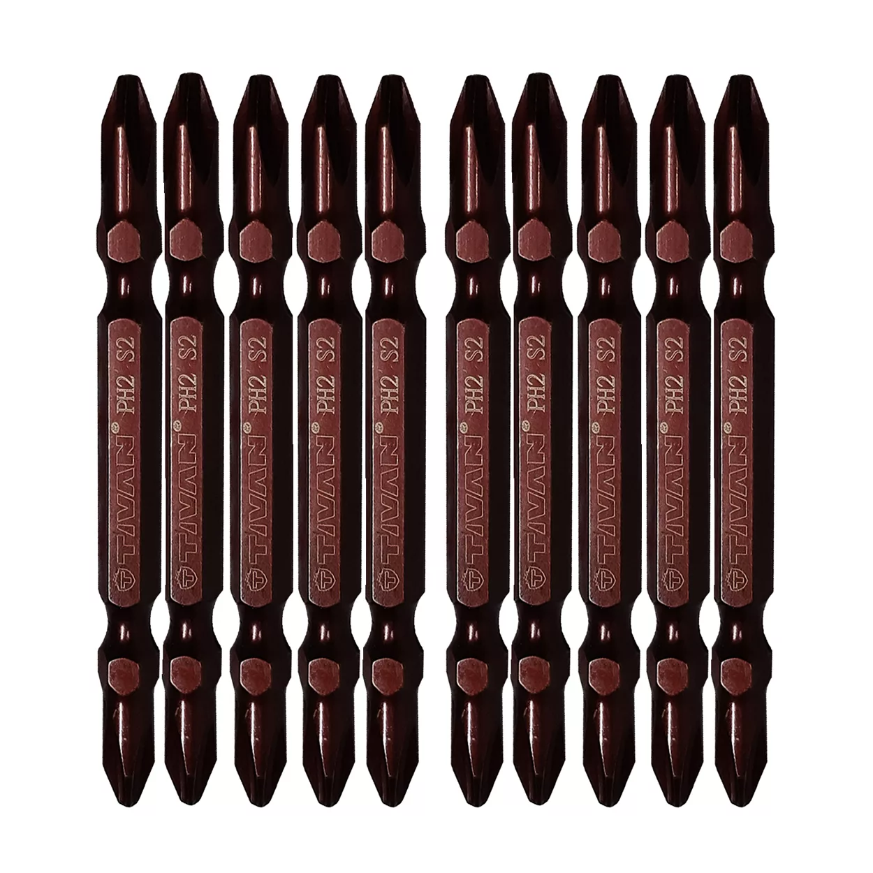 سری پیچ گوشتی دو سر چهار سو تیوان مدل HT - 002 مجموعه ده عددی