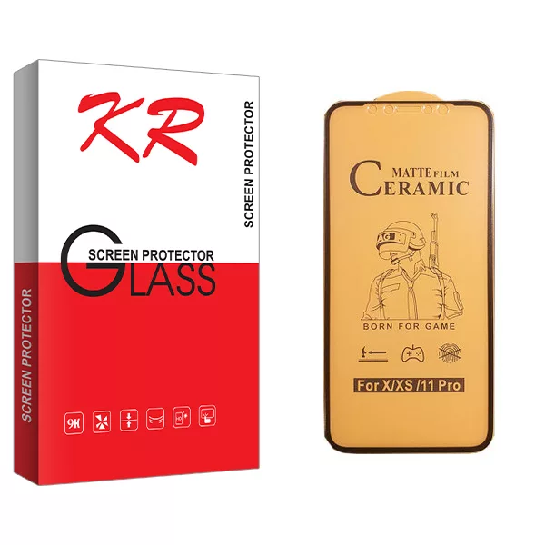 محافظ صفحه نمایش سرامیکی کی آر مدل +HD مناسب برای گوشی موبایلاپل iPhone X