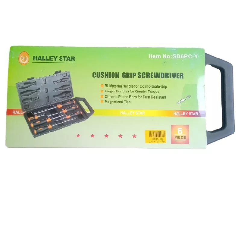 پیچ گوشتی چهارسو و دو سو هالی استار مدل SD6PC-Y بسته 6 عددی