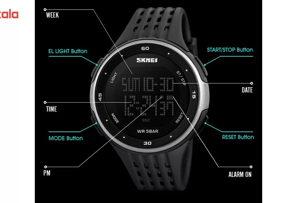 ساعت مچی دیجیتال مردانه اسکمی مدل 1219-B