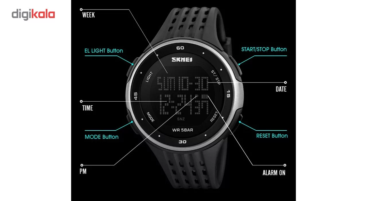 ساعت مچی دیجیتال مردانه اسکمی مدل 1219-B