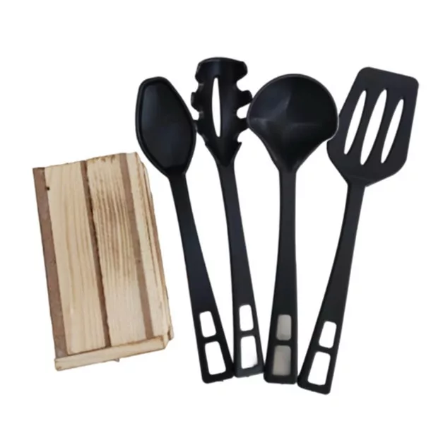 ست کفگیر و ملاقه 5 پارچه دسینی مدل پایه چوبی