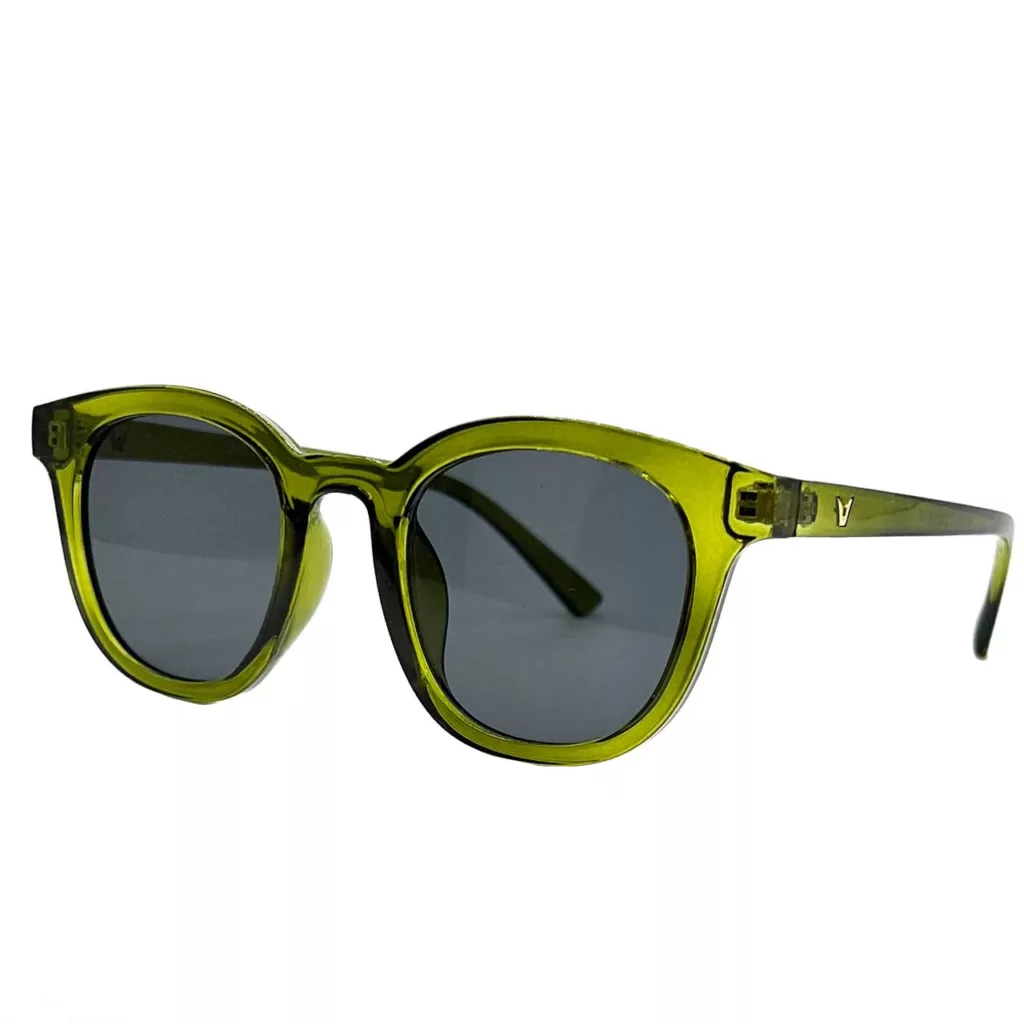 عینک آفتابی مدل گرد دسته کائوچو کریستال کد GNTL-GRN