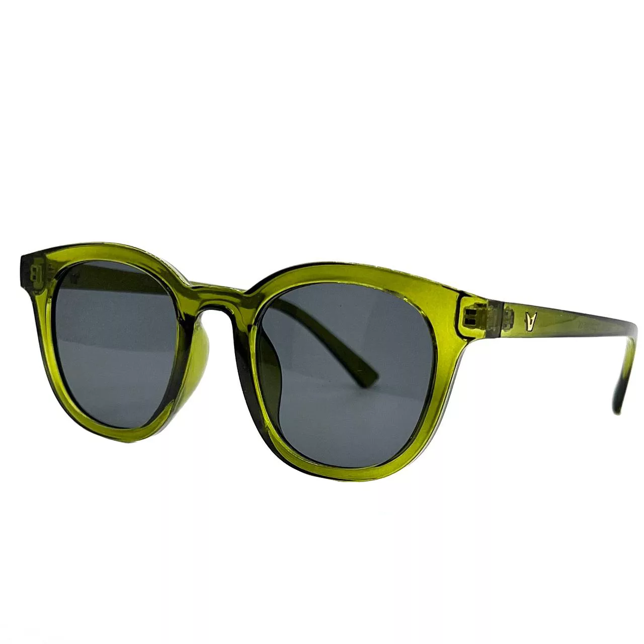 عینک آفتابی مدل گرد دسته کائوچو کریستال کد GNTL-GRN