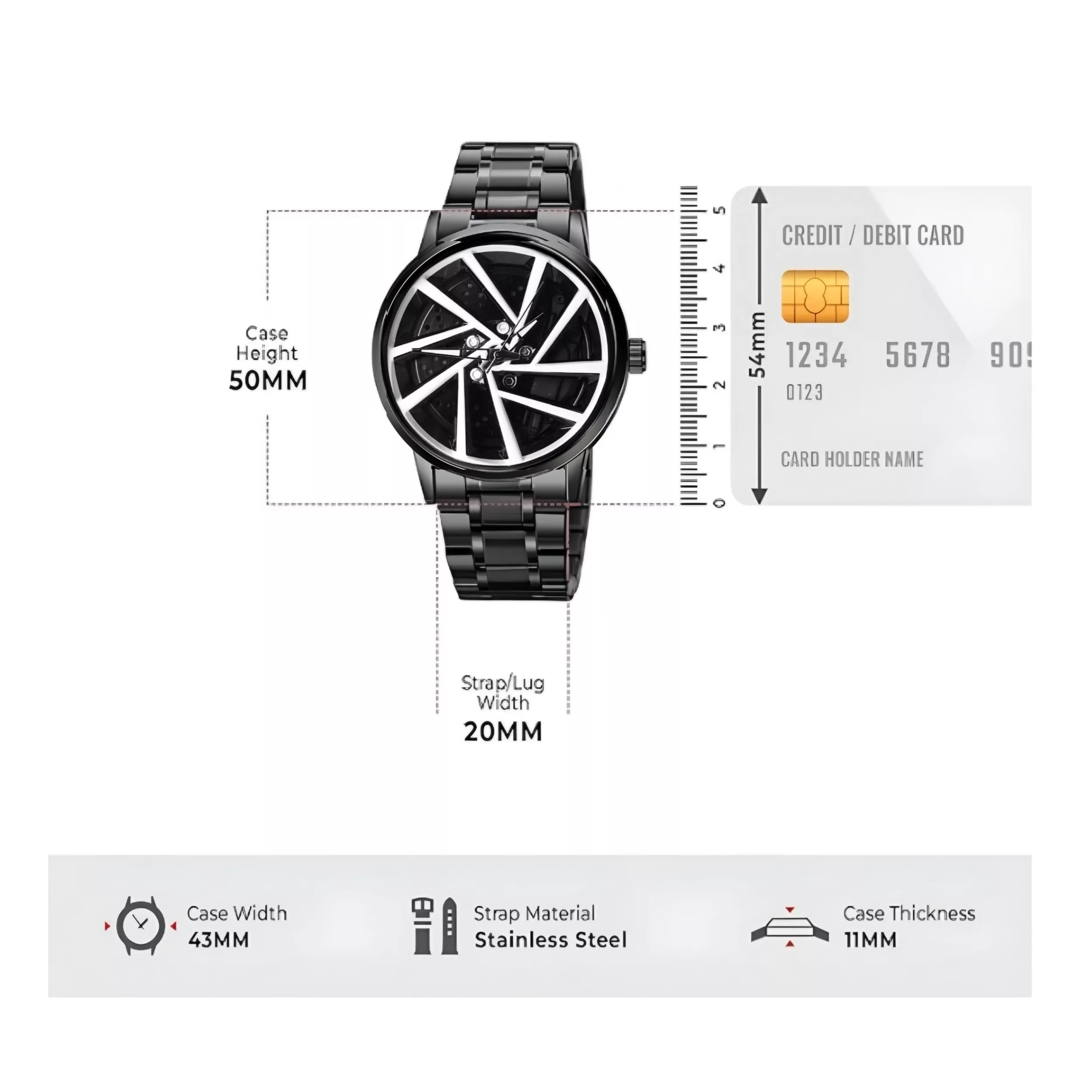 ساعت مچی عقربه‌ای کوارتز مردانه مدل اسپرت صفحه رینگ چرخان کد F
