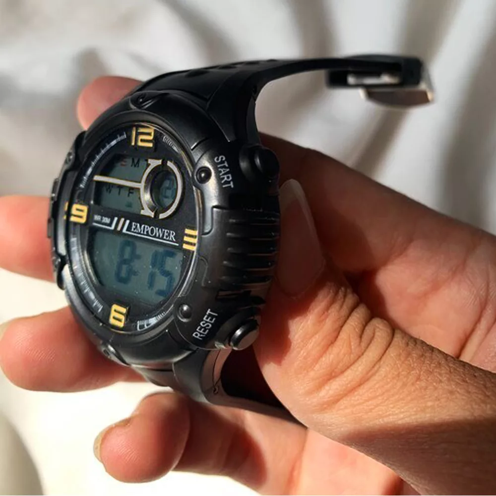 ساعت مچی دیجیتال مردانه امپاور مدل ضدآب چراغدار کرنومتردار کد 58EMP