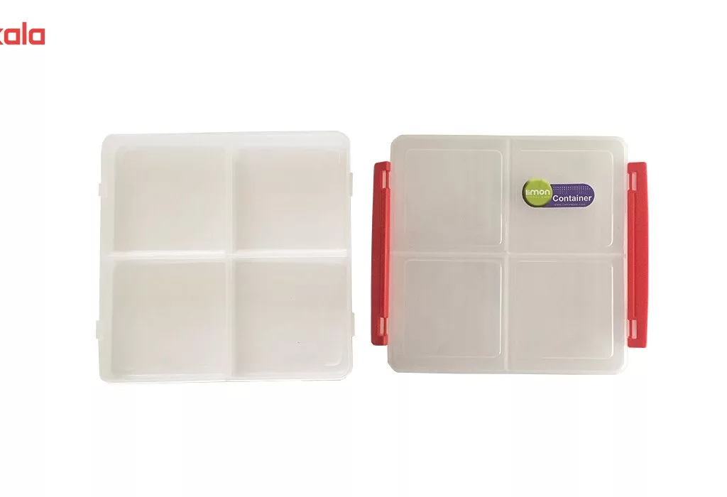 ظرف نگهدارنده پلاستیکی لیمون مدل ZNP002 چهار خانه متوسط
