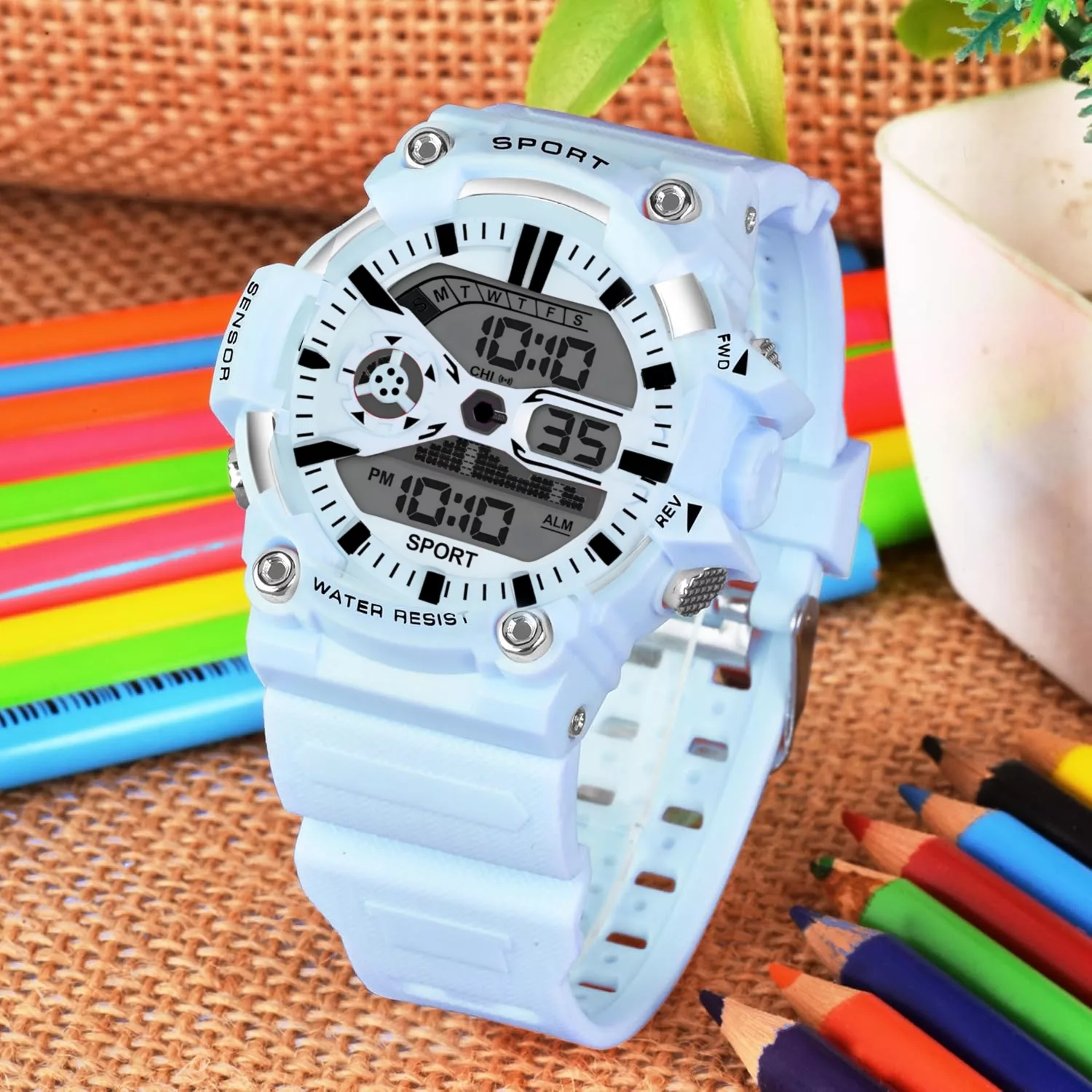 ساعت مچی دیجیتال مدل تک زمانه بند پیو کرنومتر دار کد a1