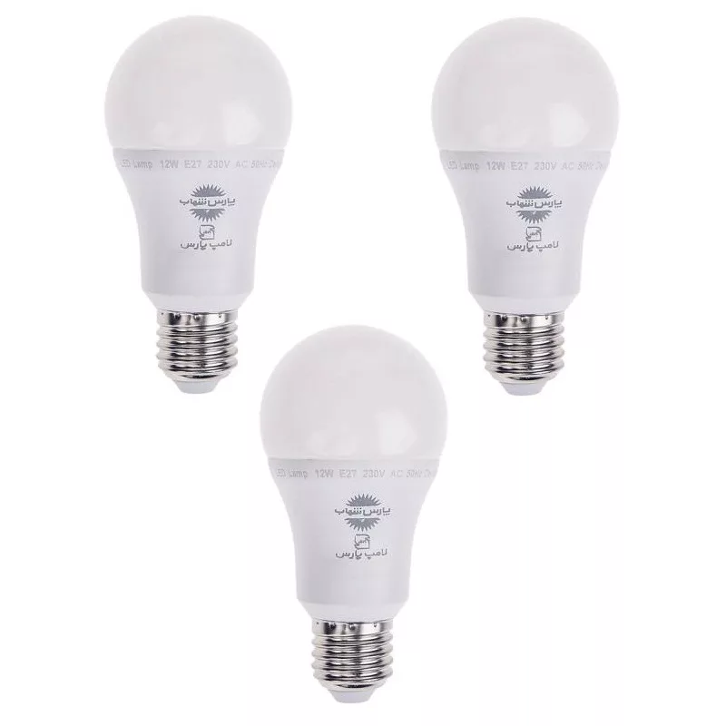لامپ فوق کم مصرف 12 وات پارس شهاب مدل ka012 پایه E27 بسته 3 عددی