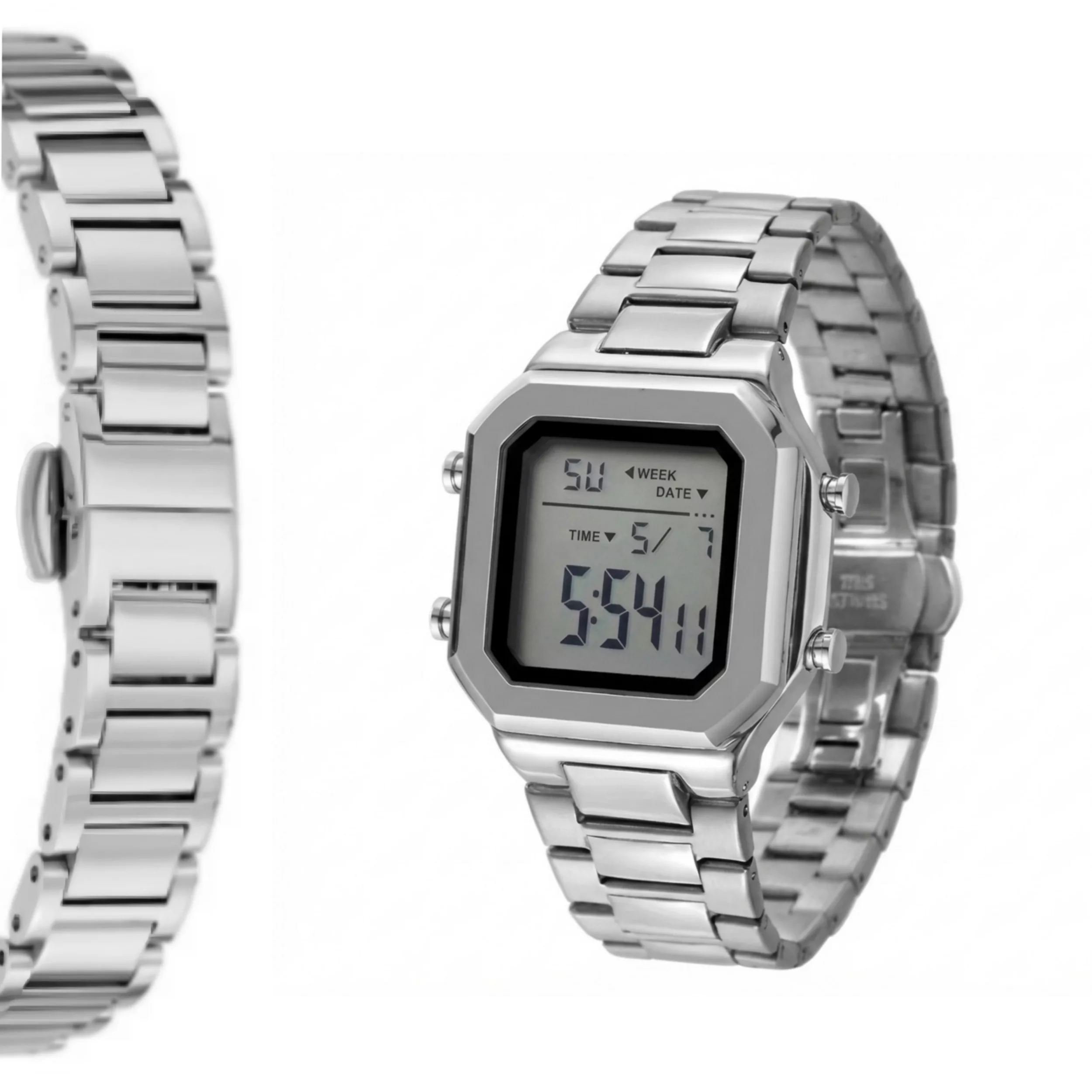 ساعت مچی دیجیتال مردانه مدل اسپرت بند استیل کرنوگراف ضد آب استخری کد ۲