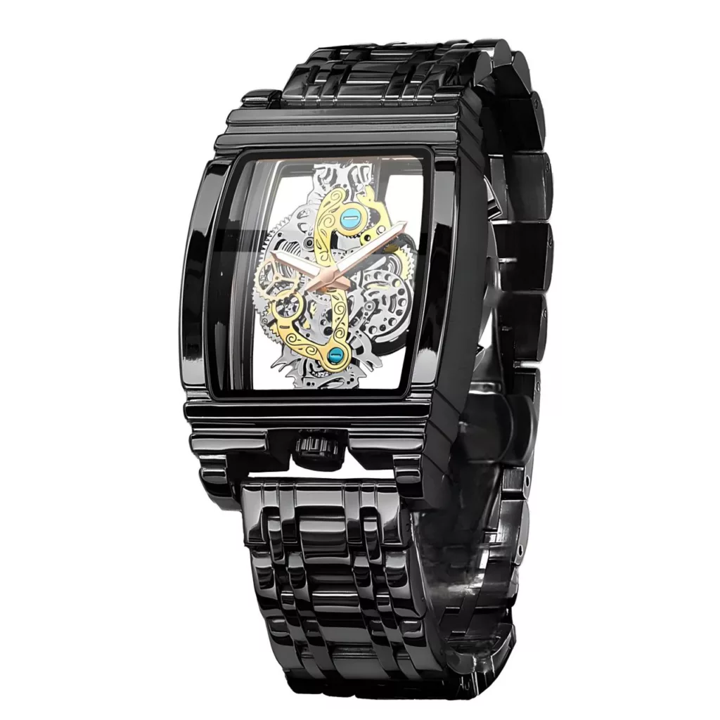 ساعت مچی عقربه‌ای کوارتز مردانه مدل پشت شیشه‌ای موتور پیدا کد 102