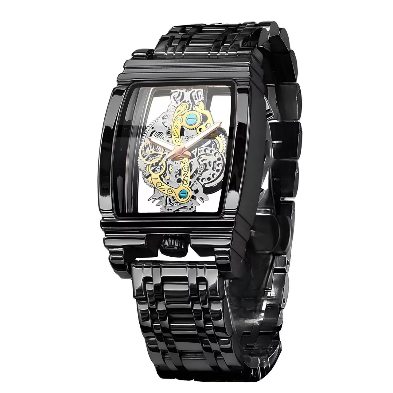 ساعت مچی عقربه‌ای کوارتز مردانه مدل پشت شیشه‌ای موتور پیدا کد 102