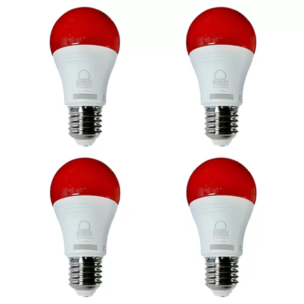 لامپ ال ای دی 9 وات بروکس مدل BRX رنگی پایه E27 بسته 4 عددی