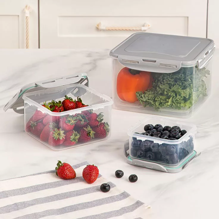 ظرف نگهدارنده لیمون مدل مربع کد TP131 مجموعه 3 عددی