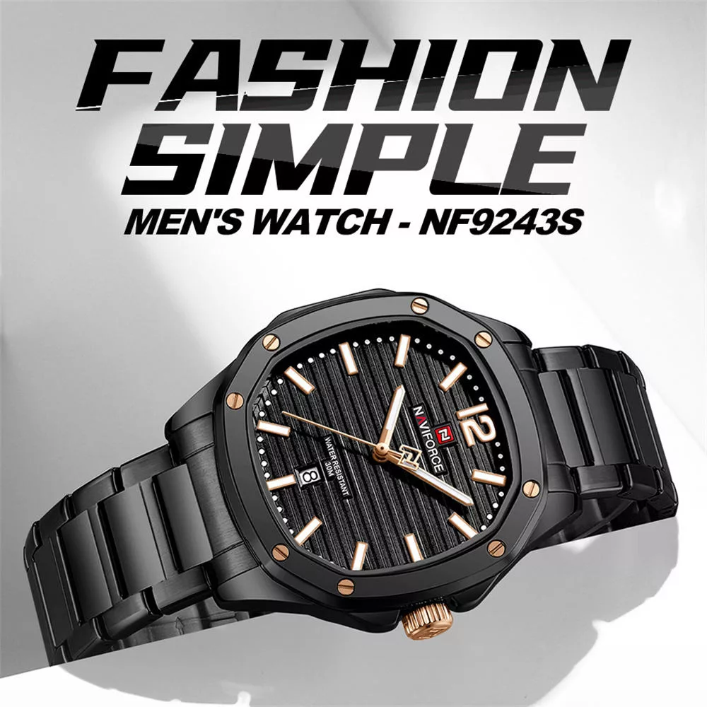 ساعت مچی عقربه‌ای کوارتز مردانه نیوی فورس مدل NF9243BB