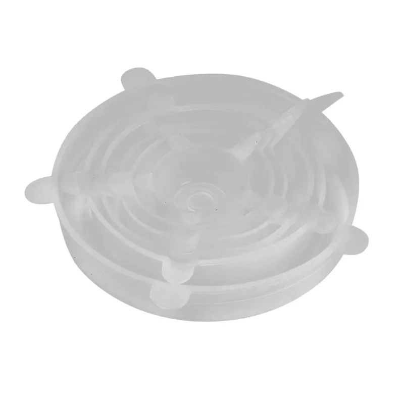 درپوش ظرف مدل سیلیکونی کد 1838 مجموعه 6 عددی