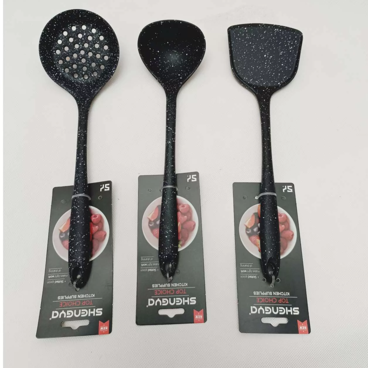 سرویس کفگیر و ملاقه 7 پارچه شنگیا مدل سیلیکونی کد NEW 1356