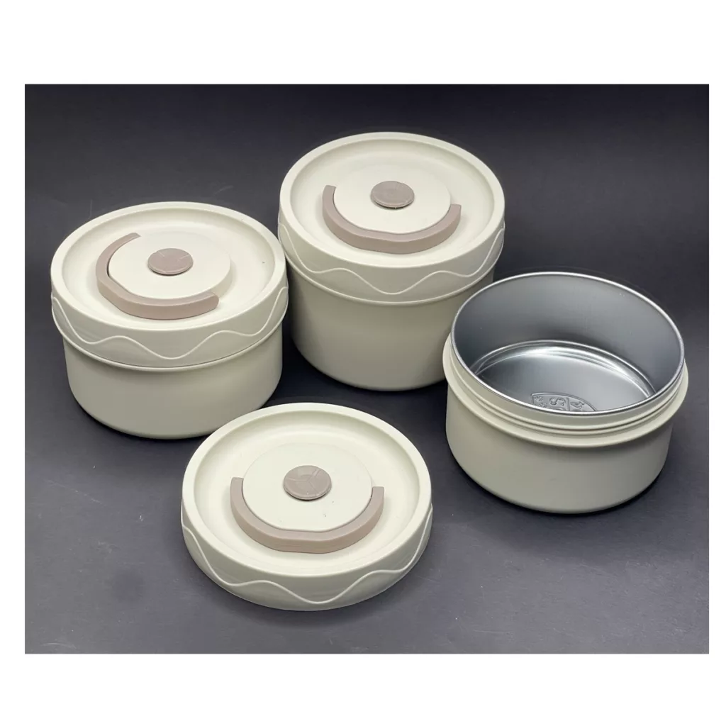 ظرف نگهدارنده غذا دلیشز فود مدل استیل کیف دار مجموعه سه عددی