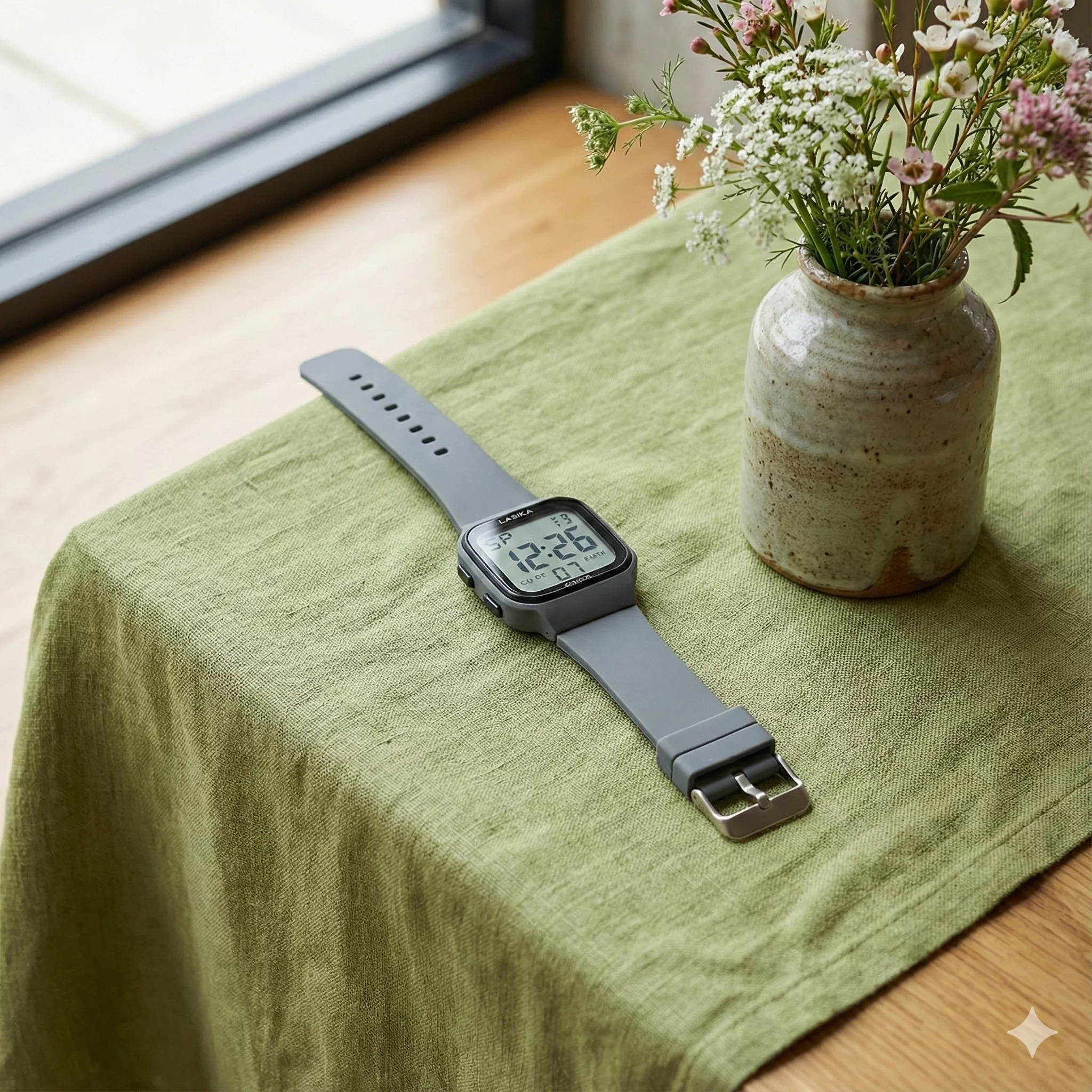 ساعت مچی دیجیتال لاسیکا مدل اسپرت تک زمانه کرنوگراف بند پیو کد L5