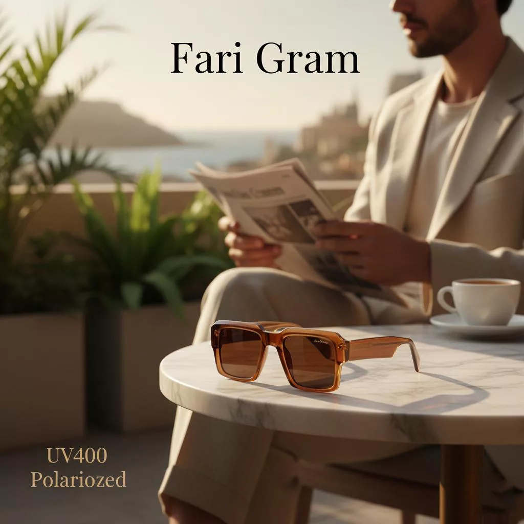 عینک آفتابی مستطیلی فاری گرام مدل 58972 51 23 148 C2