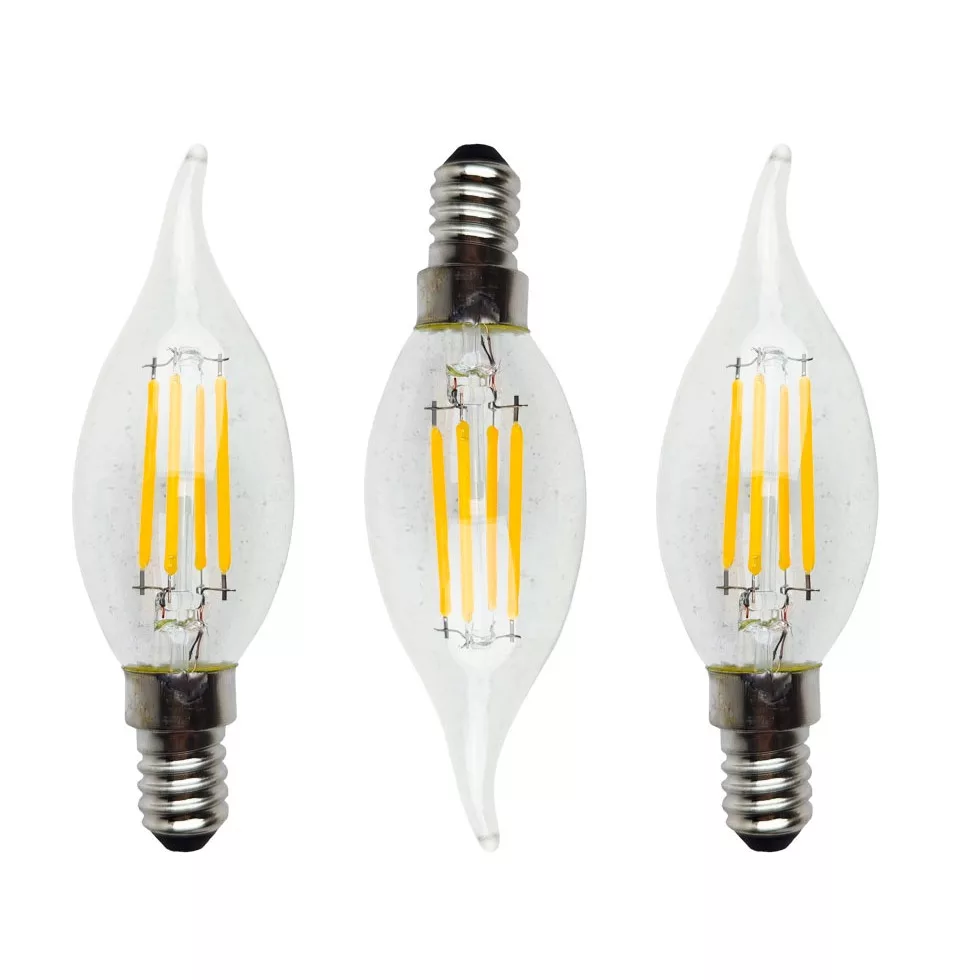 لامپ ال ای دی فیلامنتی 6 وات بی ام زد مدل شمعی پایه E14 بسته 3 عددی
