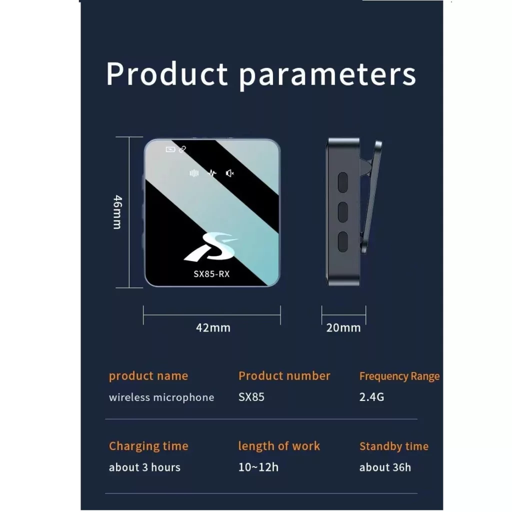 ست میکروفن بی سیم مدل SX85 با درگاه اتصال Typec