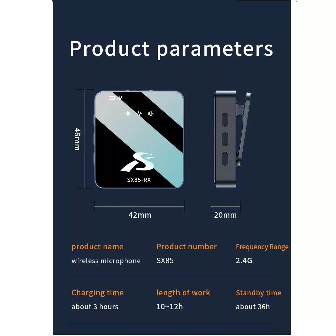 ست میکروفن بی سیم مدل SX85 با درگاه اتصال Typec