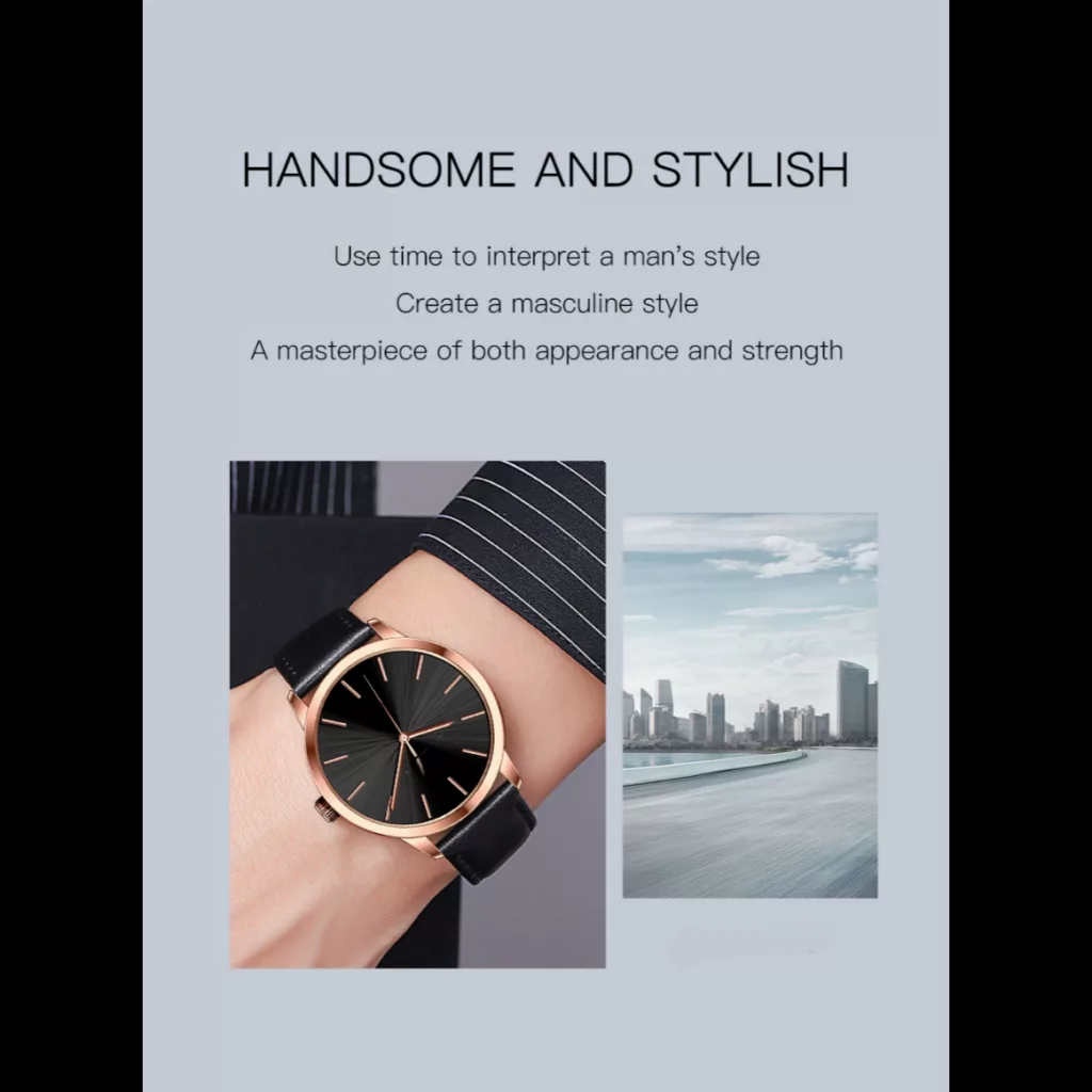 ساعت مچی عقربه‌ای کوارتز مردانه مدل کلاسیک بند چرم کد ۵