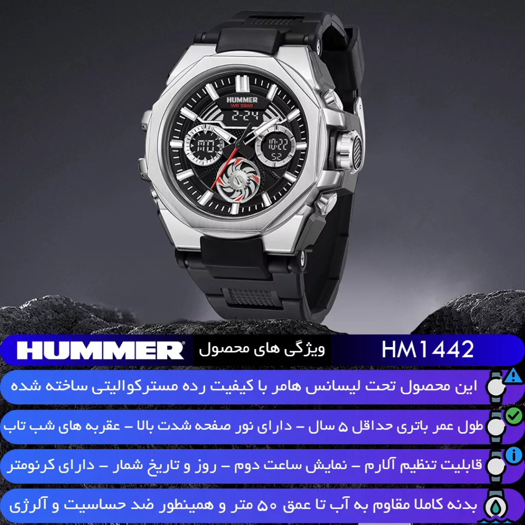 ساعت مچی عقربه‌ای کوارتز مردانه هامر مدل HM1442-C2