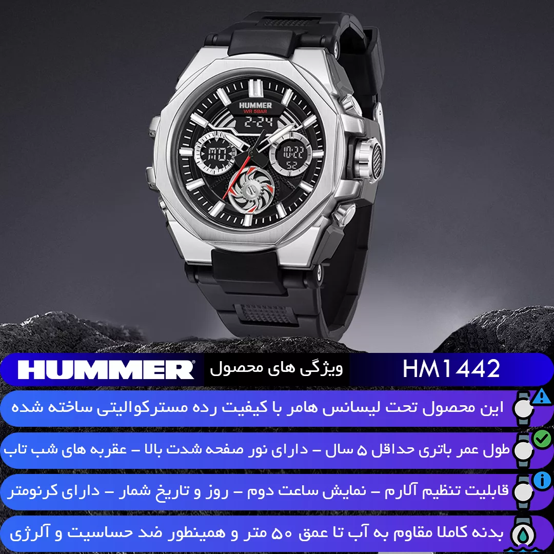 ساعت مچی عقربه‌ای کوارتز مردانه هامر مدل HM1442-C2