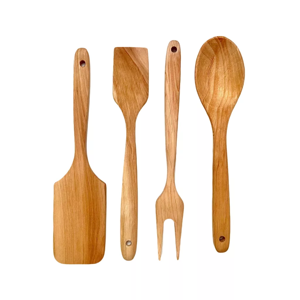 سرویس کفگیر و قاشق 4 پارچه مدل چوبی