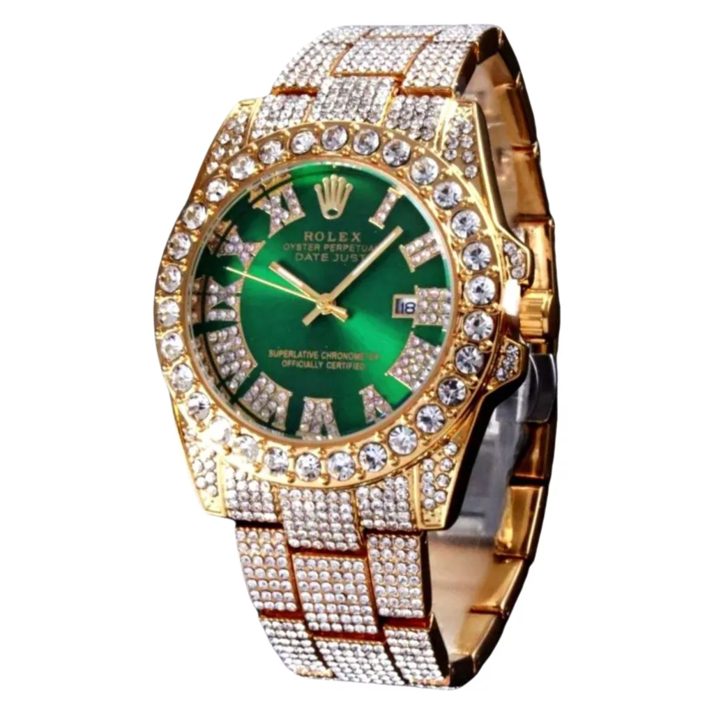 ساعت مچی عقربه‌ای مردانه  مدل فول نگین دیت کد TG