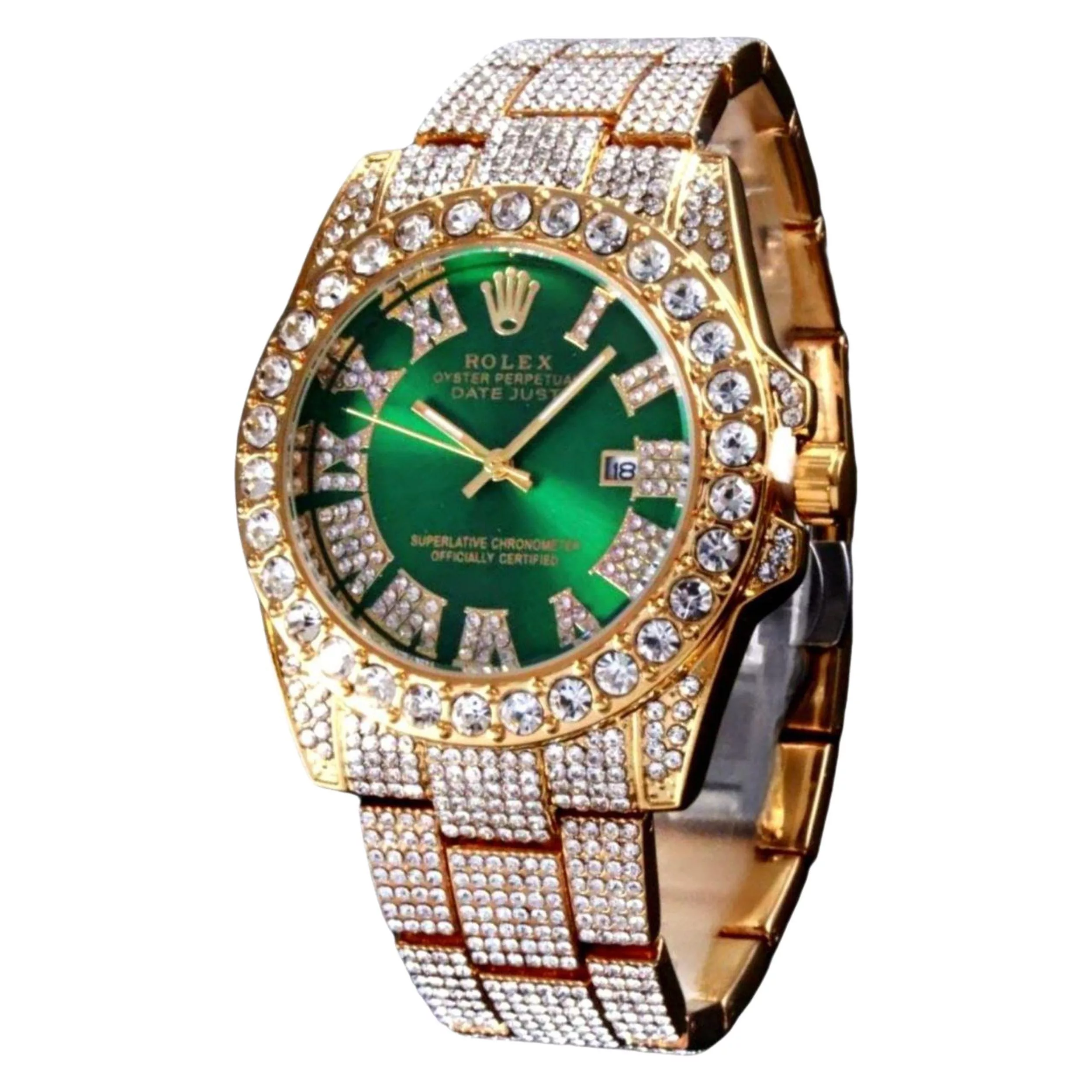 ساعت مچی عقربه‌ای مردانه  مدل فول نگین دیت کد TG