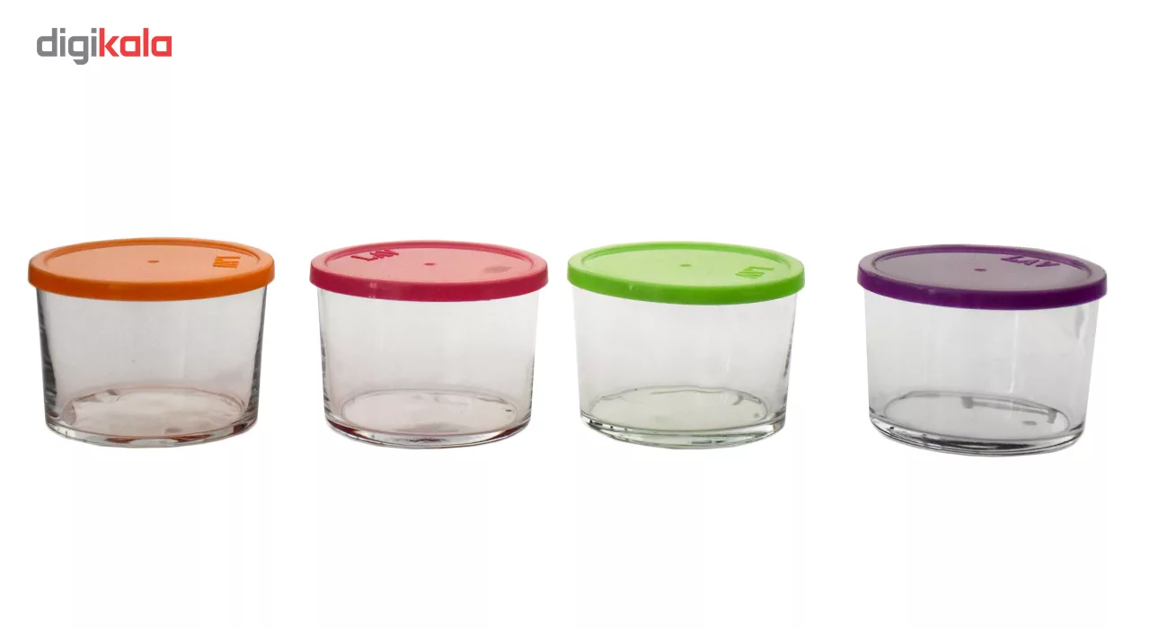 ست ظروف نگهدارنده در دار 4 پارچه پیرکس LAV کد OM01004