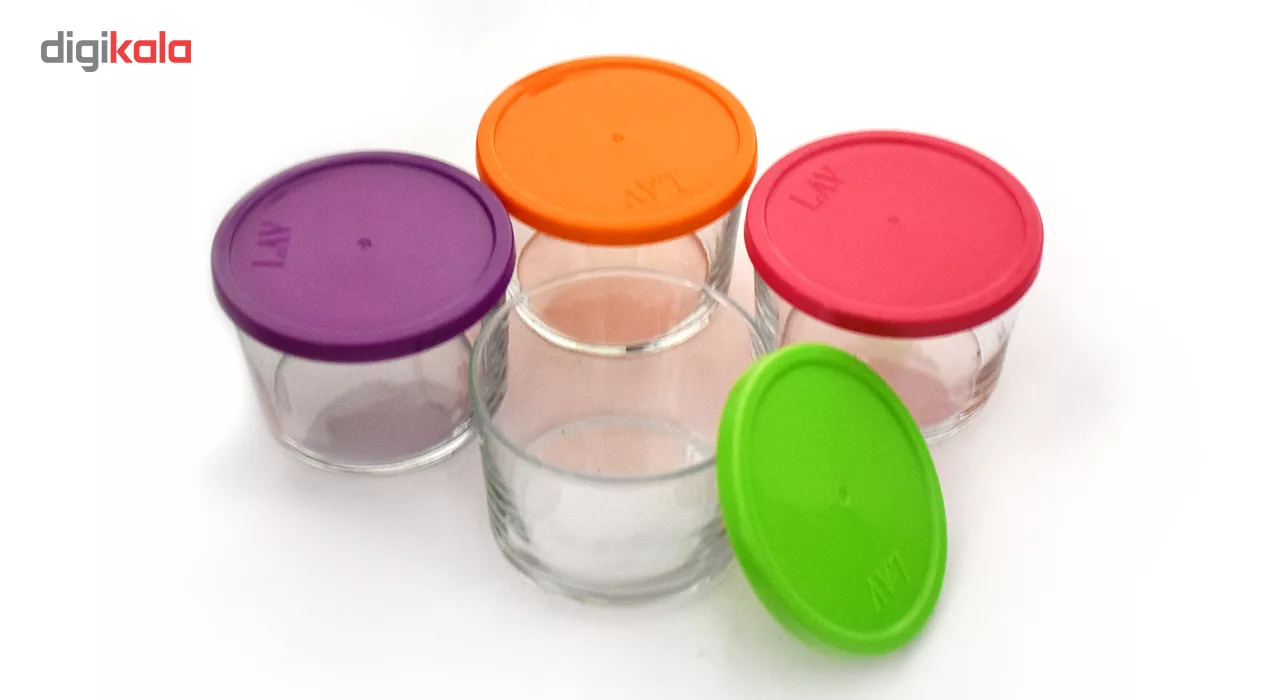 ست ظروف نگهدارنده در دار 4 پارچه پیرکس LAV کد OM01004