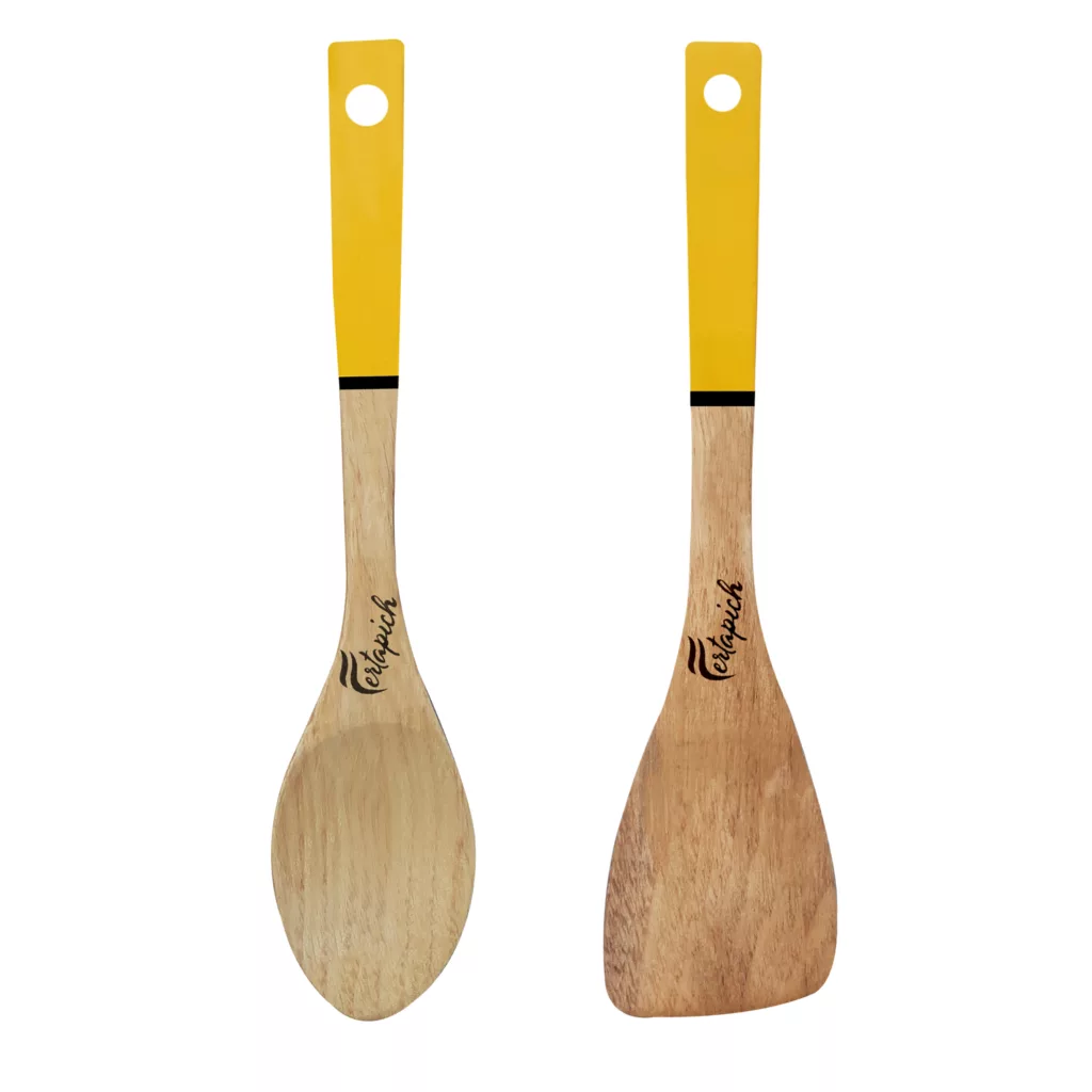 سرویس کفگیر و ملاقه 2 پارچه فرتاپیچ مدل چوبی کد 044