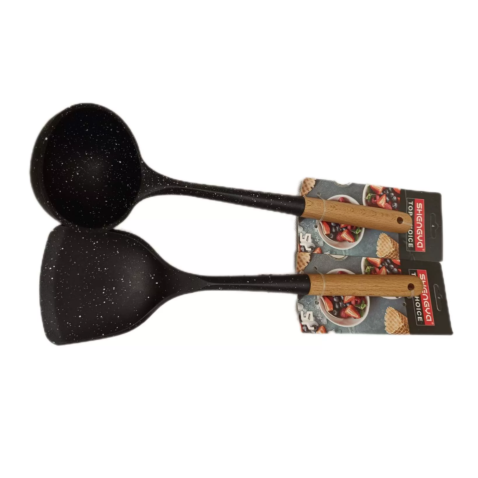 سرویس کفگیر و ملاقه 2 پارچه شنگیا مدل دسته بامبو کد P3844 & P3845 سرویس کفگیر و ملاقه 2 پارچه شنگیا مدل دسته بامبو کد P3844 & P3845