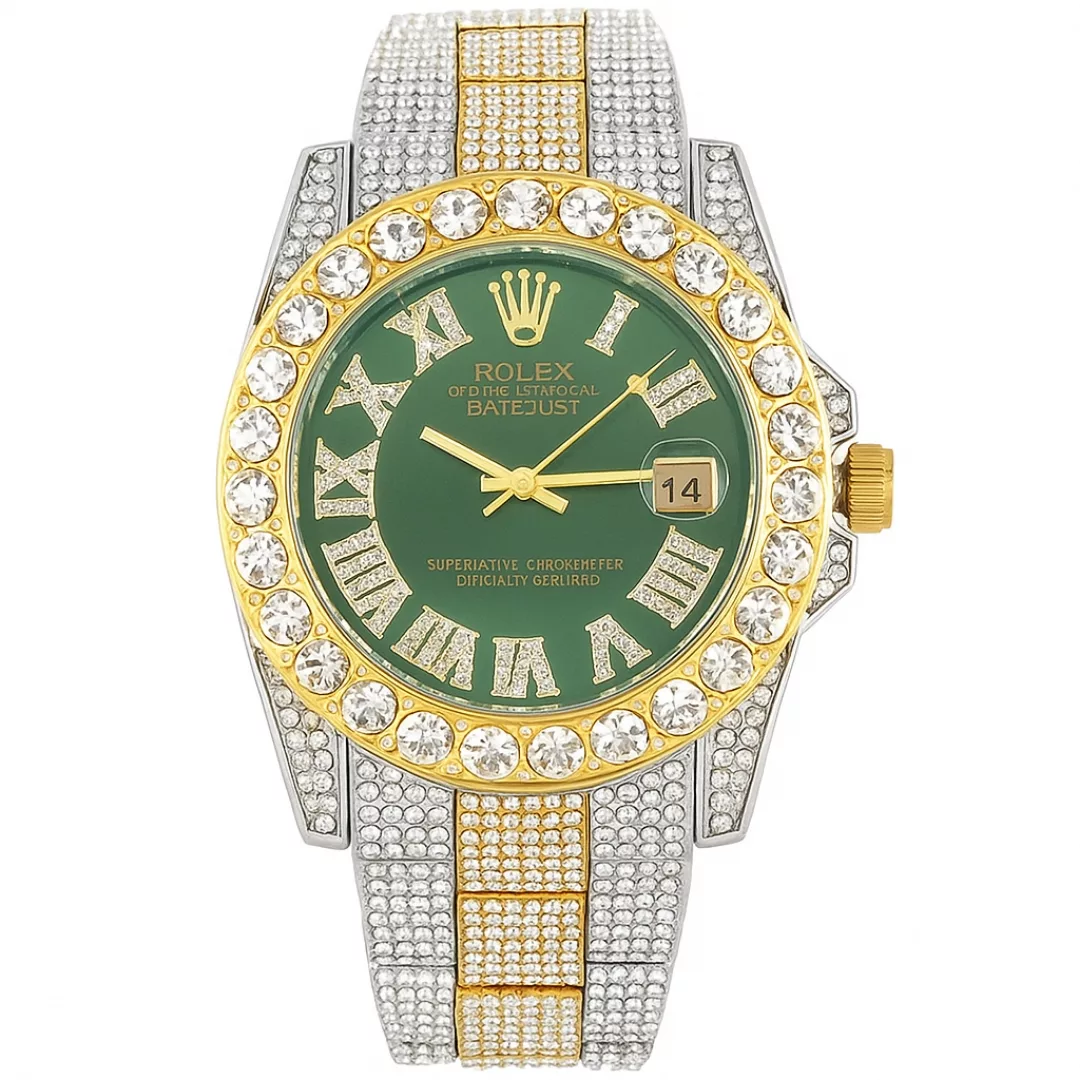 ساعت مچی عقربه‌ای کوارتز مردانه مدل لوکس فول نگین دیت جاست قفل مخفی کد ۲